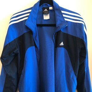 𝅺adidas Windbraker Jacket Blue/Black White Stripes